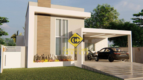 Imagem 1 de 19 de Lançamento!! Casa Linear Com Design Moderno No Condomínio Alphaville Em Rio Das Ostras!! - Ca2182