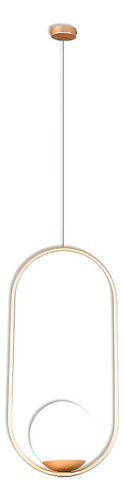 Luminária Pendente Metaldomado Alumínio Sole Oval, Dourado