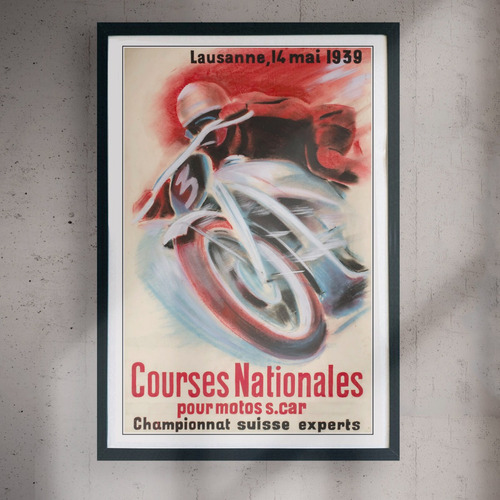 Cuadro 60x40 Motociclismo - Int Racing - Poster Vintage