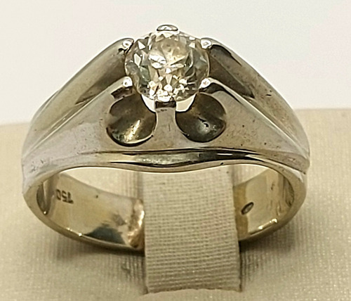 Anillo De Oro Blanco 18k Con Brillante De 80 Puntos Peso 10g