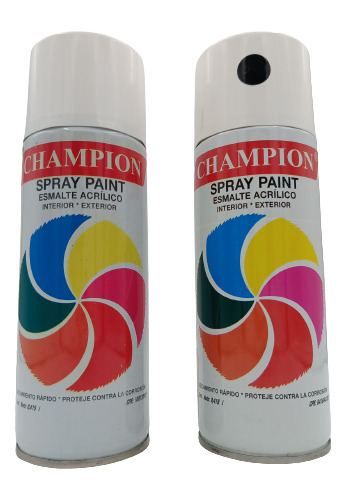 Pintura Spray Negro Mate 415ml Champion (precio X2 Unds)