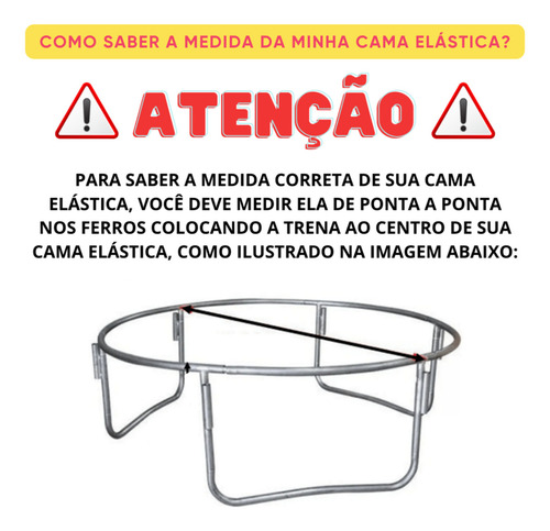 Lona de salto poliéster para pula pula cama elástica 2,44m de 48 molas com 14cm sem emenda