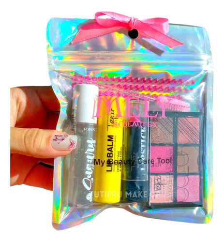 Set De Maquillaje #7 Kit Labial Bálsamo Sombra Strass Ramo