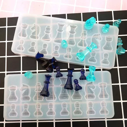 Molde Silicone Jogo Dama Xadrez Peças Tabuleiro Resina - BrSeller - Moldes  de silicone e outros produtos importados.