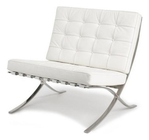 Set 2 Sillones Barcelona Blancos - Mies Van De Rohe. Color Blanco