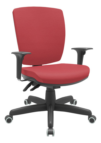 Cadeira Giratória Ergonômica Preto Alt Flexi Vinil Vermelho