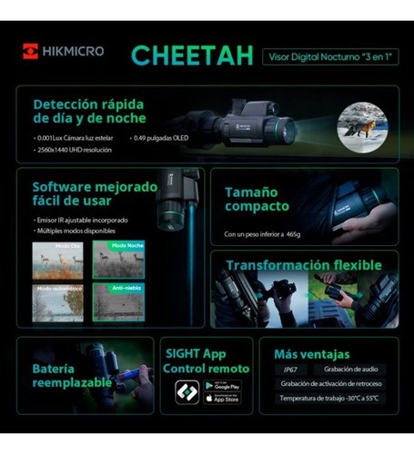 Mira Nocturna Hikmicro Cheetah Lrf C/telemetro Bentancor Out