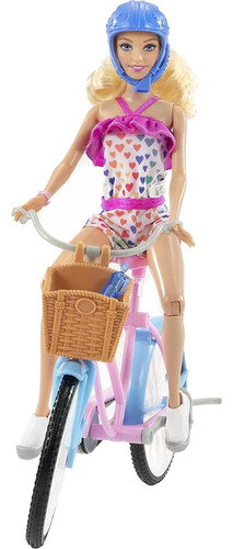 Barbie, Set De Juego, Bicicleta Con Muñeca