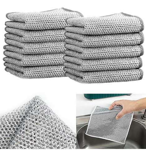 20 Toallitas De Metal Reutilizables Para Fregar