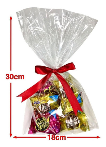 Saco Plastico Pp, Transp. 18x30 0,06 C/50un Bombom Pascoa