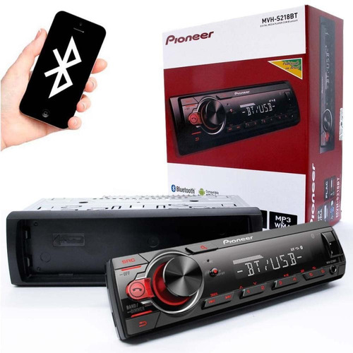 Radio Automotivo Bluetooth Pioneer Mvh-s218bt Usb Mp3 Player