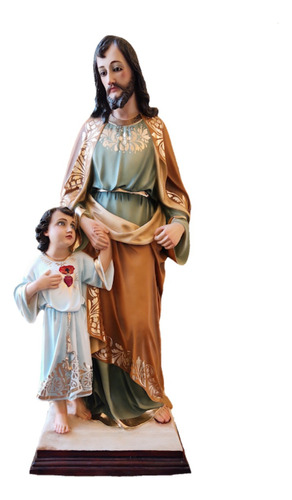 Imagen San Jose Con Niño Jesus Escultura Religiosa