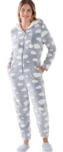 Pijama Abrigo Entero Mujer Peluche Clouds Promesse Pr10071