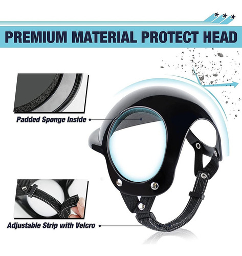 Casco De Moto Con Gafas For Perros Pequeños Y Medianos