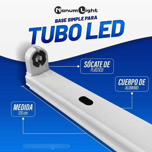 Base Para Instalar Tubo Led T8 120cm Simple, Nanum Light