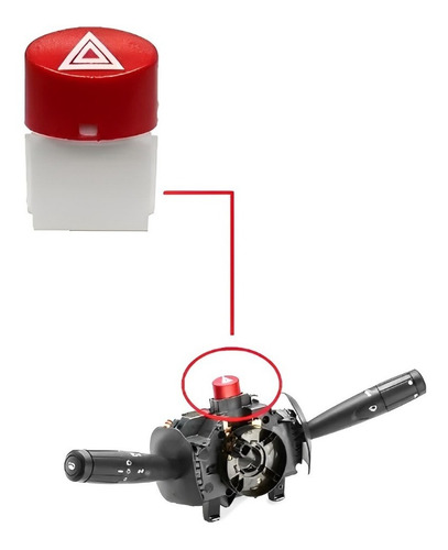 Botão Reparo Pisca Alerta Vermelho Fiat Palio 100185355