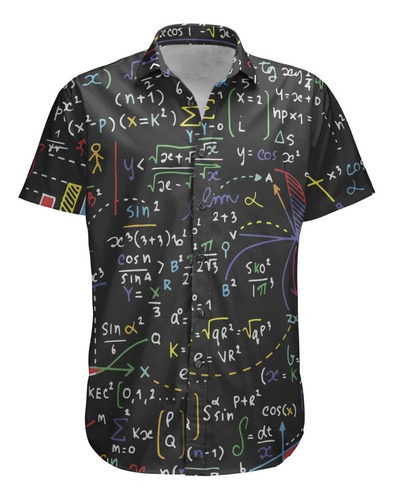 Camisa Botão Matematica Calculos Equações Geek Retro Tumblr 