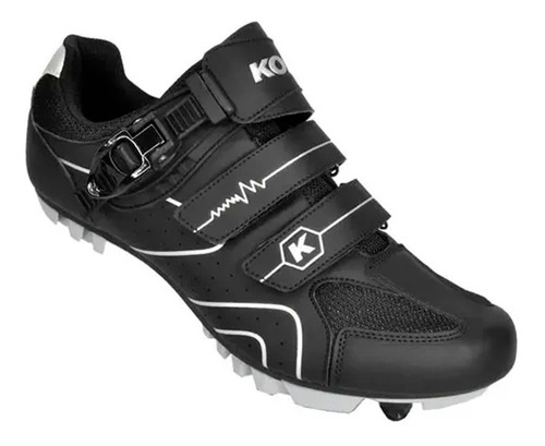 Sapatilha Kode Attack Mtb 2 Velcros/1 Catraca Preto E Cinza