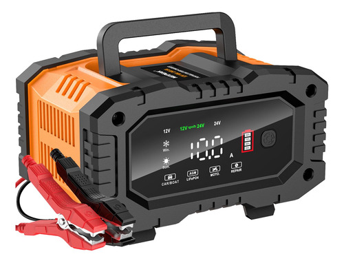 Cargador Portátil 10a 12v 24v Lifepo4 Plomo Ácido Inteligent