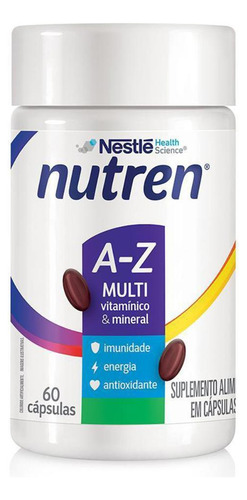 Nutren A-z Multi Vitamínico E Mineral 60 Caps. Gel - Nestlé Sabor Sem Sabor