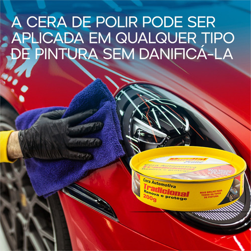 Cera Automotiva Pasta Lata Tradicional Renova E Protege 200g