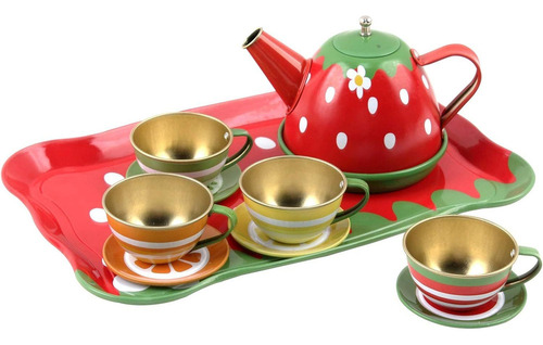 Set Juego 14pcs Tazas Y Tetera, Fiesta De Té, Cocina Niña