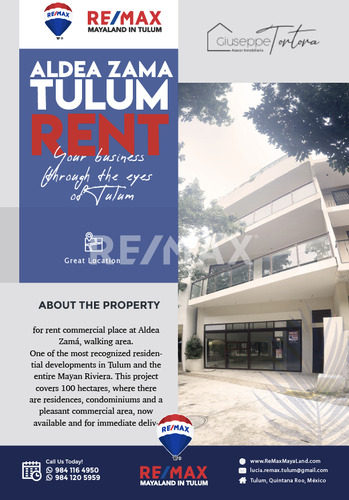 Renta Aldea Zama Local En Renta 80m2