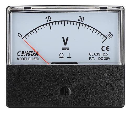 Voltímetro Analógico Dh-670 0-30v Dc Panel Volt Meter Gugae 
