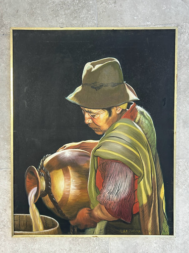 Óleo Original Francisco Larriega Realismo Cultural Andino