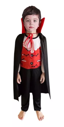 Fantasia Vampiro Dracula Masculina Infantil Menino Luxo