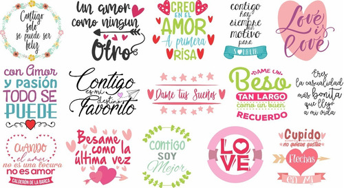 Vectores Frases/ Dibujos Día Enamorados/ San Valentín