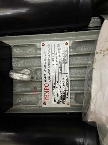 Imagen 4 de 4 de Motor Monofásico De 1730rpm 2hp Marca Tempo Nuevo