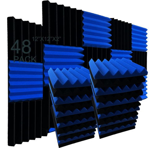 Changyangwu 48 Panel Espuma Acustica Color Azul Negro Para X
