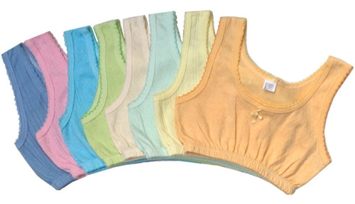 Imagen 1 de 9 de Paquete 6 Corpiños Rombo Colores Para Niña Talla 8 A 16