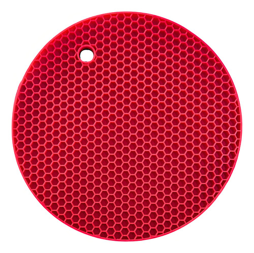 Suporte De Panela Quadrado Flexível Silicone Protege Toalha Cor Vermelho Vermelho