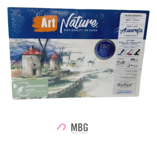 Imagen 2 de 5 de Block Art Nature Plantec 17x25 300gr 20 Hojas Multi-tecni