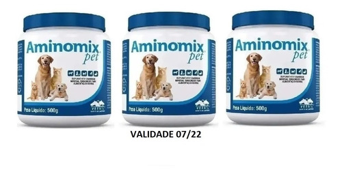 Aminomix Pet 500gr Kit 3 Unidades