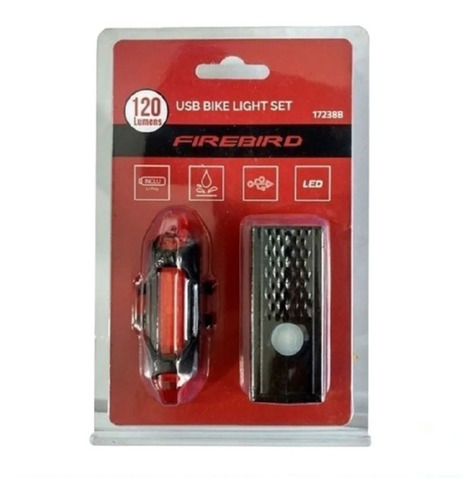 Kit Luces Bicicleta Firebird Recargables Usb 120 Lm Del/tras