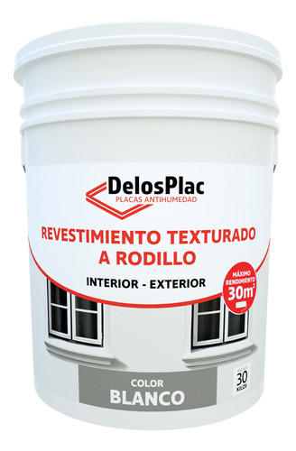 Revestimiento A Rodillo Blanco 30kg Delosplac