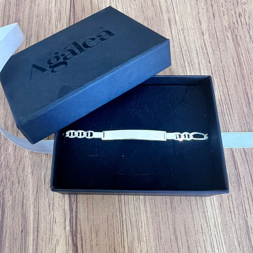 Esclava Pulsera Plata .925 Placa Lisa Hombre Mujer Agálea Color GUCCI Diámetro 0 " Largo 18