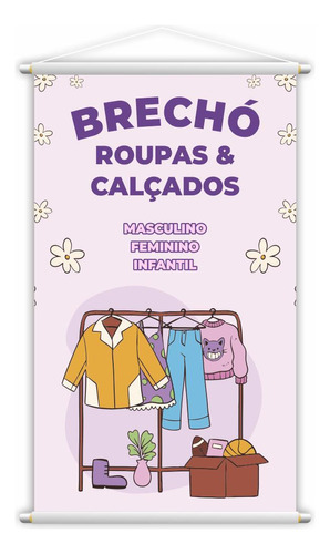 Banner Brechó Masculino Feminino Roupas E Calçados 80x50cm