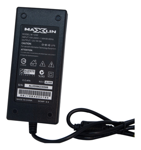 Adaptador Voltaje Corriente 12v 3a Maxlin