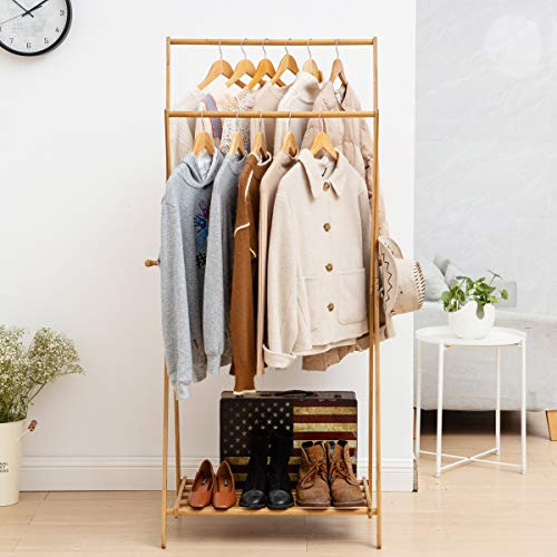 Abrigo De Bambu Para Ropa Colgante De Ropa Estante De Servi