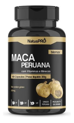 Suplemento Em Cápsulas Natuspro  Maca Peruana Natuspro Biomax Maca Peruana Maca Peruana Natuspro Biomax Em Pote De 30ml 60 Un