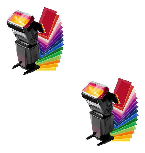 2 Juegos De 24 Piezas 12 Colores Filtro Kit Flash Color Spee