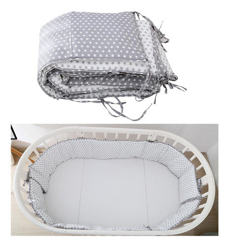 Cama De Bebé Parachoques Transpirable Lavable Forro De Cuna