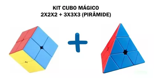 Kit 4 Cubo Mágico 2x2 + 2x2x2 + 3x3x3 + Pirâmide Magic Cube em