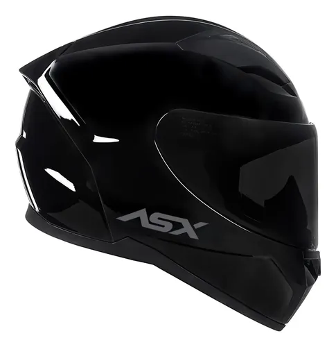 Capacete Asx City Solid Preto Brilhante + Viseira Fumê Tamanho Do Capacete 60 — foto 1