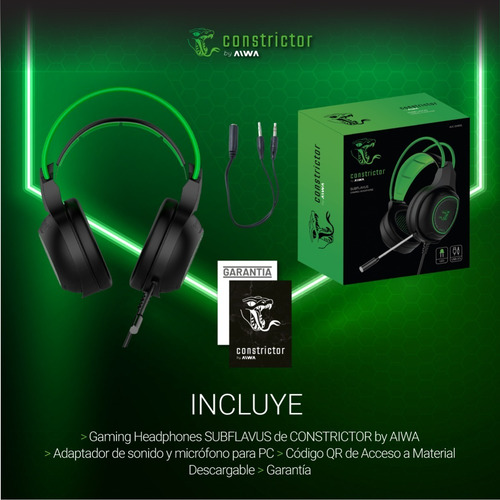 Imagen 5 de 10 de Auricular Gamer Constrictor Led Con Mic Luces