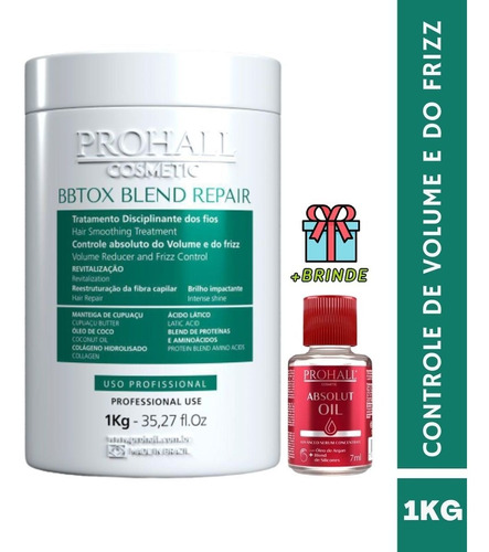 Btx Blend Repair Prohall Anti Frizz Sem Formol 1kg